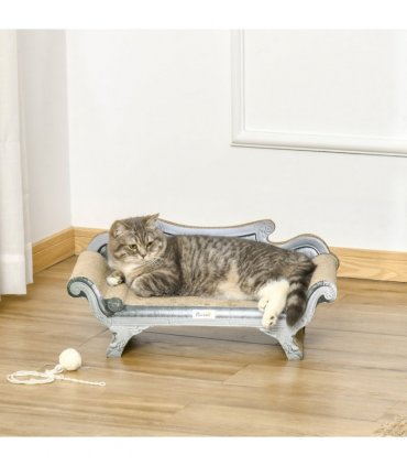 Cardboard Scratcher Lounger Bed, Cat Scratching Board with Catnip, 60x29x26.5cm