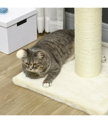Cat Tree for Indoor Cats w/ Sisal Scratching Post, Spacious Kitten Bed - Cream