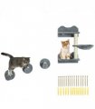 Cat Shelf with Scratching Post, Wall-Mounted Cat Tree for Indoor Cat - Grey