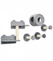 5Pcs Cat Wall Furniture with Perch, Cat Condo, Scratching Post - Grey