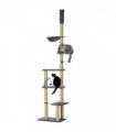 6-Tier Floor to Ceiling Cat Tree with Scratching Post, Bed, Hammock, Grey