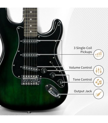 SPORTNOW 6 String Electric Guitar with 15W Amp Digital Tuner Picks Case Bag