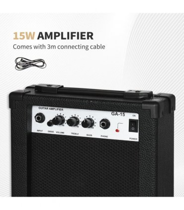SPORTNOW 6 String Electric Guitar with 15W Amp Digital Tuner Picks Case Bag
