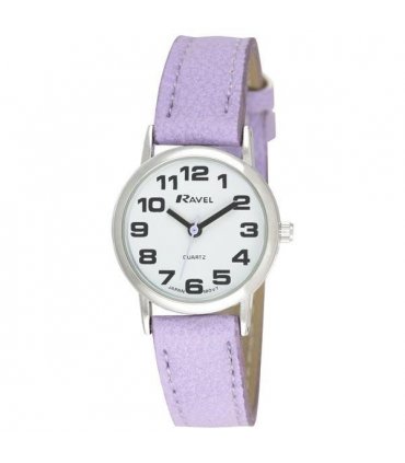Watch: Classic Purple Leather Strap Quartz Movement Elegant Timepiece