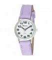Watch: Classic Purple Leather Strap Quartz Movement Elegant Timepiece