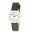 Watch Classic Leather Strap Black/Gold Quartz Stylish Design 21cm 6cm 1cm