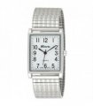 Ravel Mens Basic Classic Rectangular Silver Expander Bracelet Watch R0220.02.1