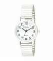 Wristwatches Silver/White 27mm Bold Easy Read Arabic Dial Expander Bracelet