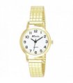 Wristwatches Gold/White 27mm Polished Round Case Easy Read Arabic Dial