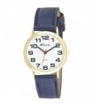 Watch Blue Leather Strap Unisex Classic Design White Dial 26.00 cm Ravel Men