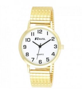 Wristwatches Gold/White 21.00 x 6.00 x 1.00 cm 0.10 kg Ravel Mens Basic Gold