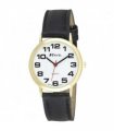 Watch Ravel Men's Basic White Dial Black Leather Strap Gold Accents 26.00 cm