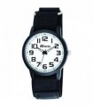 Watch 40mm Sports Case Bold Arabic Dial Velcro Strap Quartz Movement Black