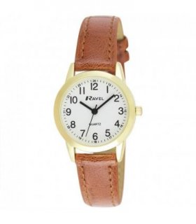 Wristwatches Leather Brown/Gold Classic Strap Watch R0132.25.2 Elegant Timepiece