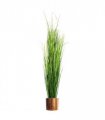 Metal 130cm Green Artificial Extra Large Grass Plant with Copper Metal Planter
