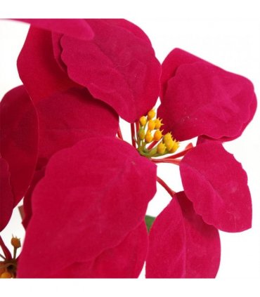 Artificial Christmas Xmas Red Poinsettia 40cm Gold Curved  Metal Planter