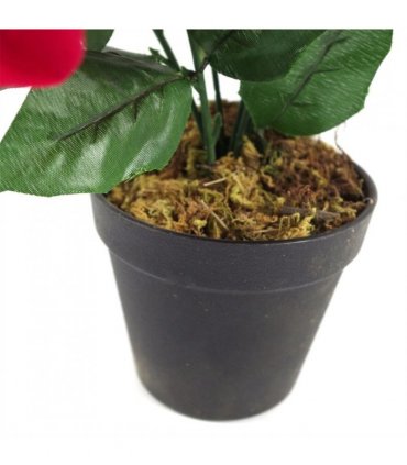 Artificial Christmas Xmas Red Poinsettia 40cm Gold Curved  Metal Planter