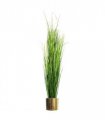 Artificial Extra Large Grass Plant 130cm Gold Metal Planter Green Leaf Design UK