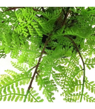 Artificial Fern Plant Green 30cm Realistic Leaf Design Wired Stems Plastic Pot