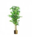 120cm (4ft) Realistic Artificial Bamboo Plants Trees with Gold Metal Planter