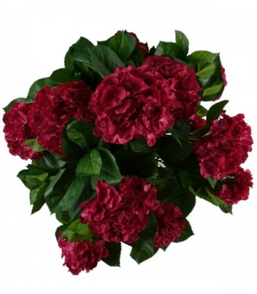 75cm Artificial Pink Bush Hydrangea Plant Potted