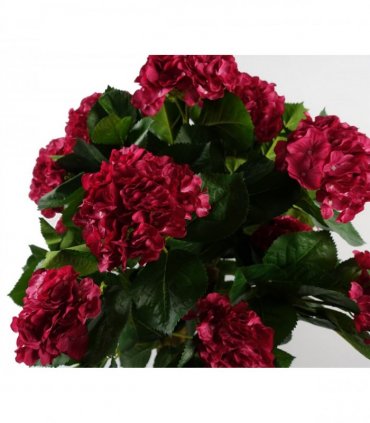 75cm Artificial Pink Bush Hydrangea Plant Potted