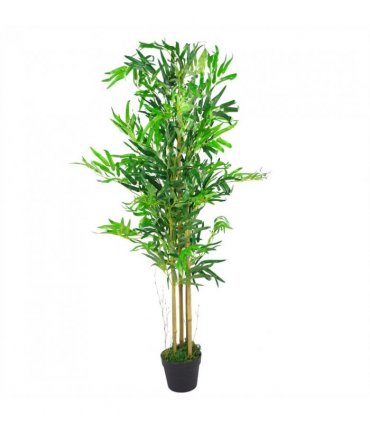 120cm (4ft) Natural Look Artificial Bamboo Plants Trees with Gold Metal Planter