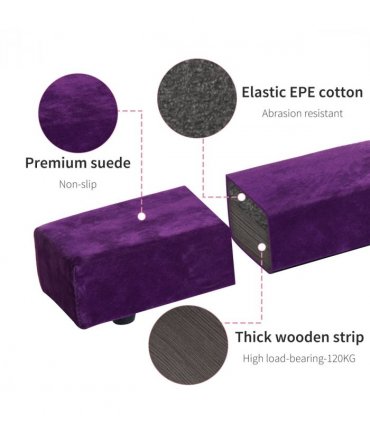 Balance Beam Trainer Kids Teens Fold Skill Performance Suede Purple 2.1M Home