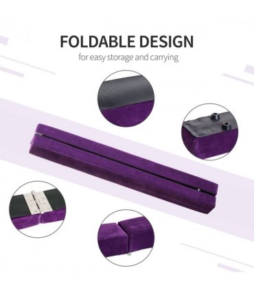 Balance Beam Trainer Kids Teens Fold Skill Performance Suede Purple 2.1M Home