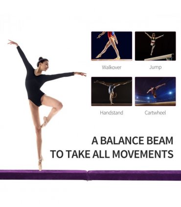 Balance Beam Trainer Kids Teens Fold Skill Performance Suede Purple 2.1M Home