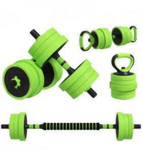 4-in-1 Weight Dumbbells Set, Barbell, Kettlebell, Push Up Stand, 20kg