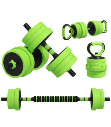 4-in-1 Weight Dumbbells Set, Barbell, Kettlebell, Push Up Stand, 20kg