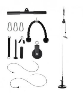 Steel and nylon Black ?2.5 x 36Lcm Cable Pulley System, Lat Pull Down System