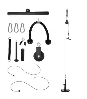 Steel and nylon Black ?2.5 x 36Lcm Cable Pulley System, Lat Pull Down System