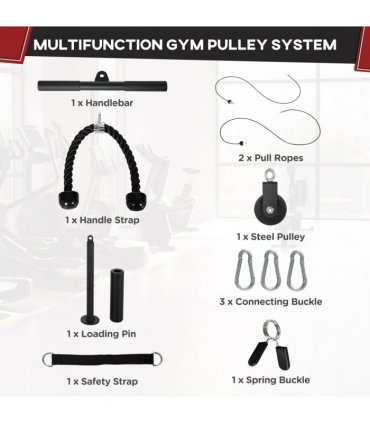 Steel and nylon Black ?2.5 x 36Lcm Cable Pulley System, Lat Pull Down System