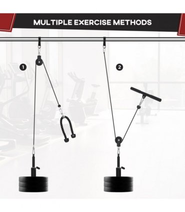 Steel and nylon Black ?2.5 x 36Lcm Cable Pulley System, Lat Pull Down System