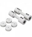 Adjustable Dumbbells Set White Plastic and Steel 2.5kg x 2 Compact 7.5 x 26.5cm