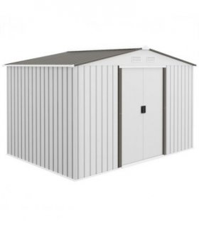 Garden Shed Storage Large Yard Store Sliding Door Metal Roof Tool Box Silver