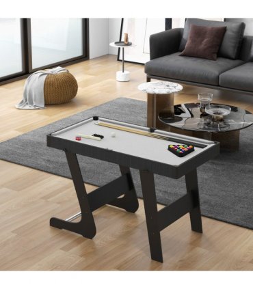 3.5ft Folding Billiard Table Set with Two Cues, 16 Balls, Chalk, Triangle, Brush