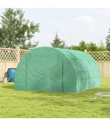 Green Walk-in Tunnel Greenhouse 397L x 302W x 200Hcm Galvanised Steel PE Durable