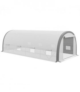 6 x 3(m) Upgraded Polytunnel Greenhouse w/ Mesh Door & Windows, 15 Plant Labels