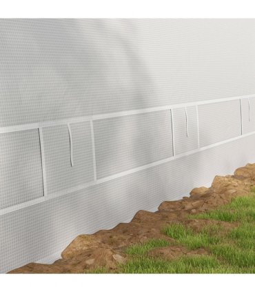 6 x 3(m) Upgraded Polytunnel Greenhouse w/ Mesh Door & Windows, 15 Plant Labels