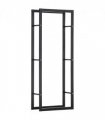 Metal Firewood Log Holder Rack Black 150H x 60W x 25Dcm 100kg Solid Base Stable