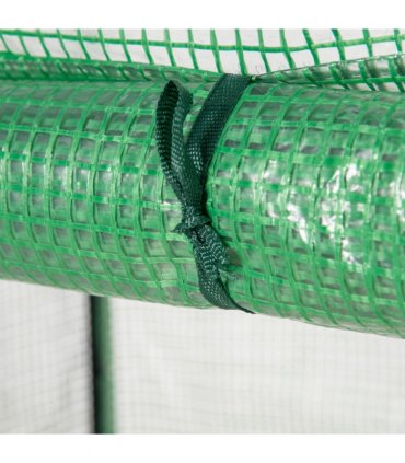 Greenhouse PE Cover 100x50x150cm Green Steel Plastic Zipped Roll-up Door