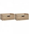HOMCOM Floating Nightstand Set of 2, Wall Mounted Bedside Table with Drawer
