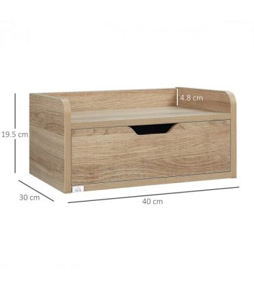 HOMCOM Floating Nightstand Set of 2, Wall Mounted Bedside Table with Drawer