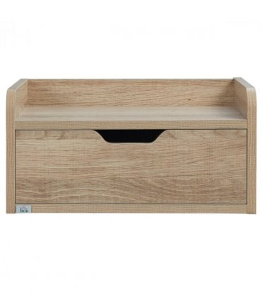 HOMCOM Floating Nightstand Set of 2, Wall Mounted Bedside Table with Drawer