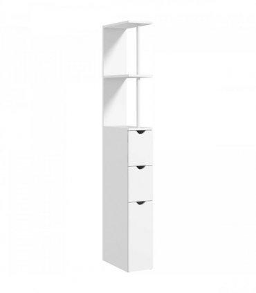 HOMCOM Tall Bathroom Cabinet, Bathroom Storage Cabinet W/ Shelf, Drawers White