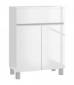 kleankin High Gloss Bathroom Floor Cabinet Storage Cupboard with Drawer