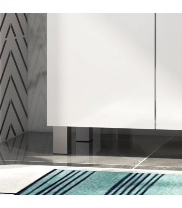 kleankin High Gloss Bathroom Floor Cabinet Storage Cupboard with Drawer